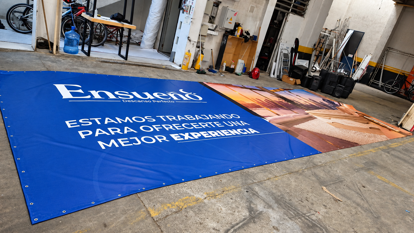 Banner publicitario de gran formato para Ensueño